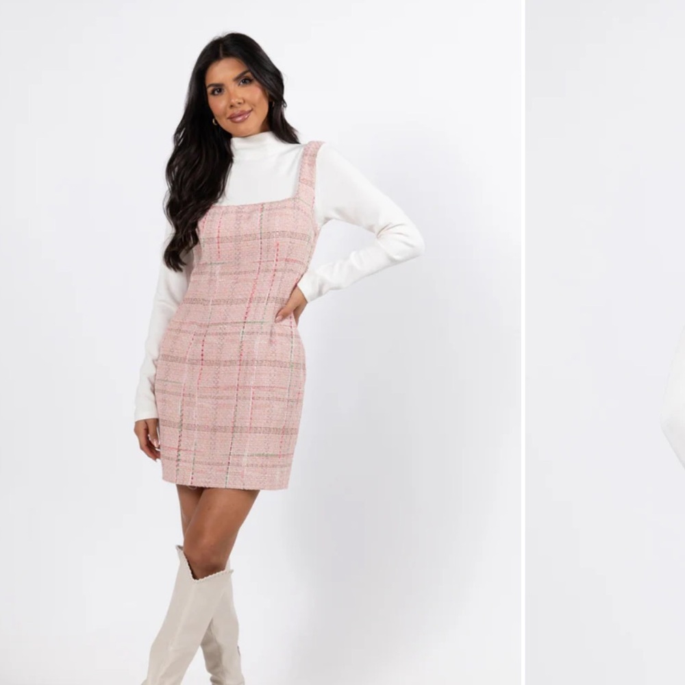 Pink Tweed Dress Pink Lily